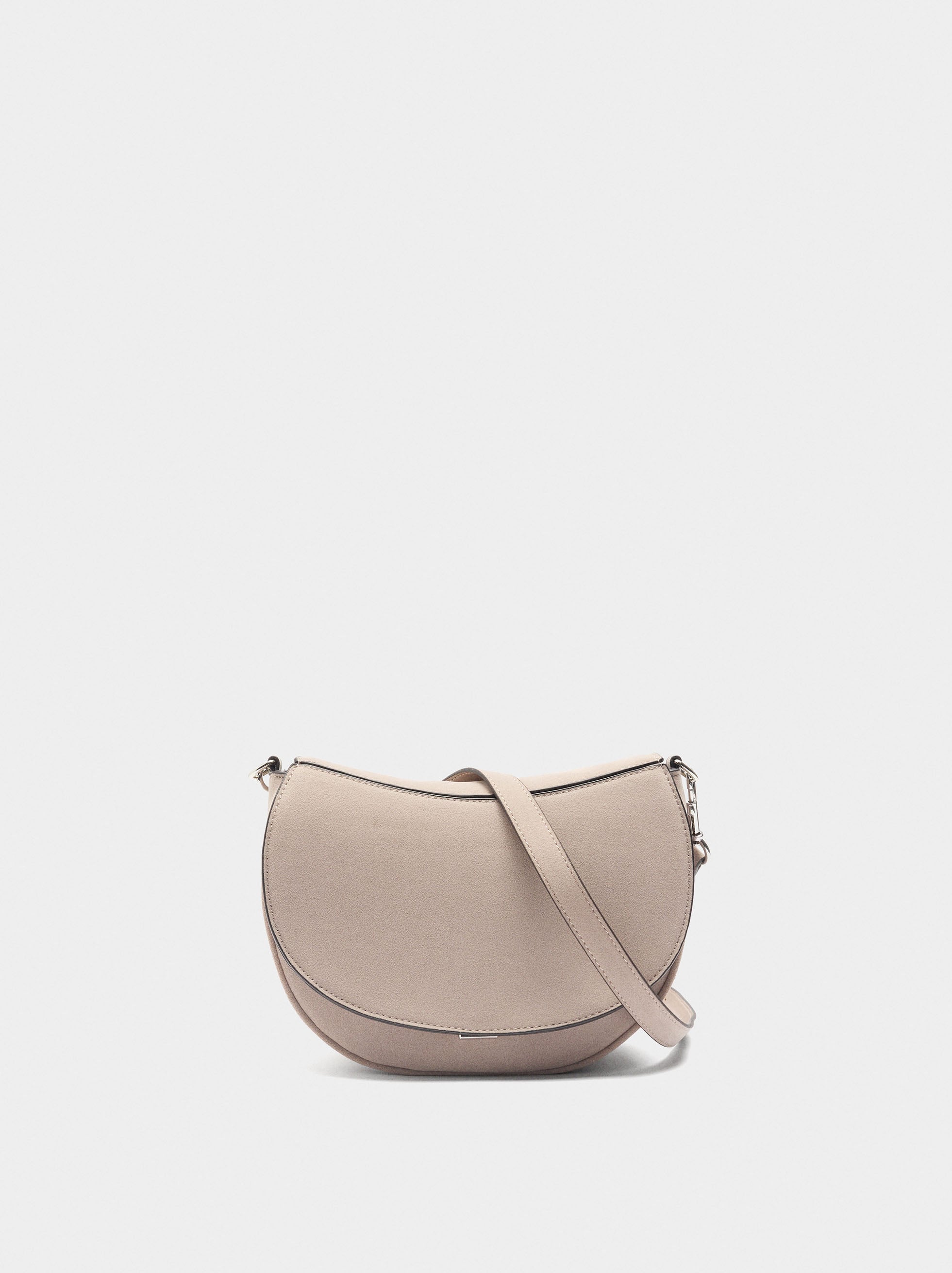Bolso Bandolera Efecto Piel Con Solapa