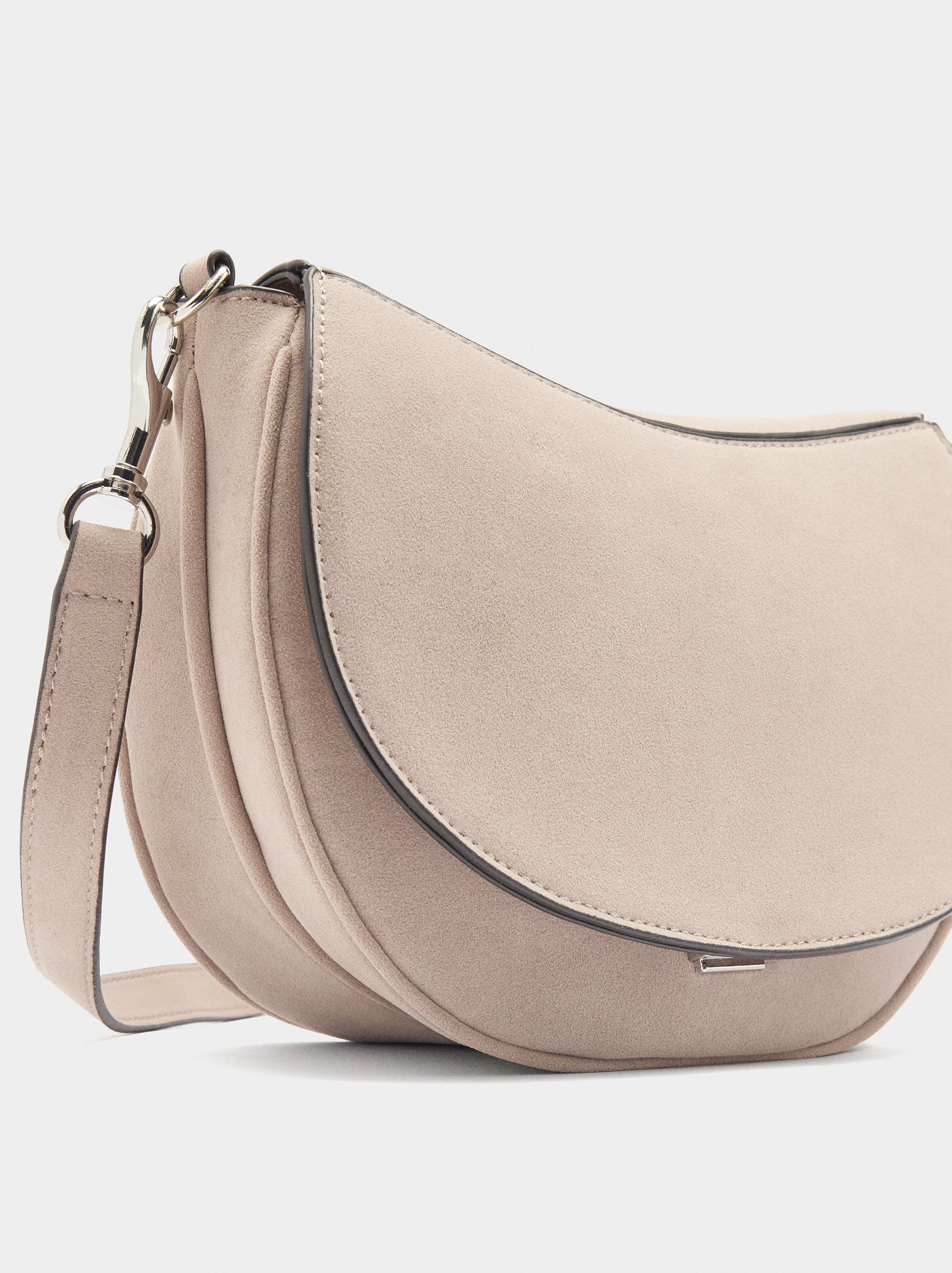 Bolso Bandolera Efecto Piel Con Solapa