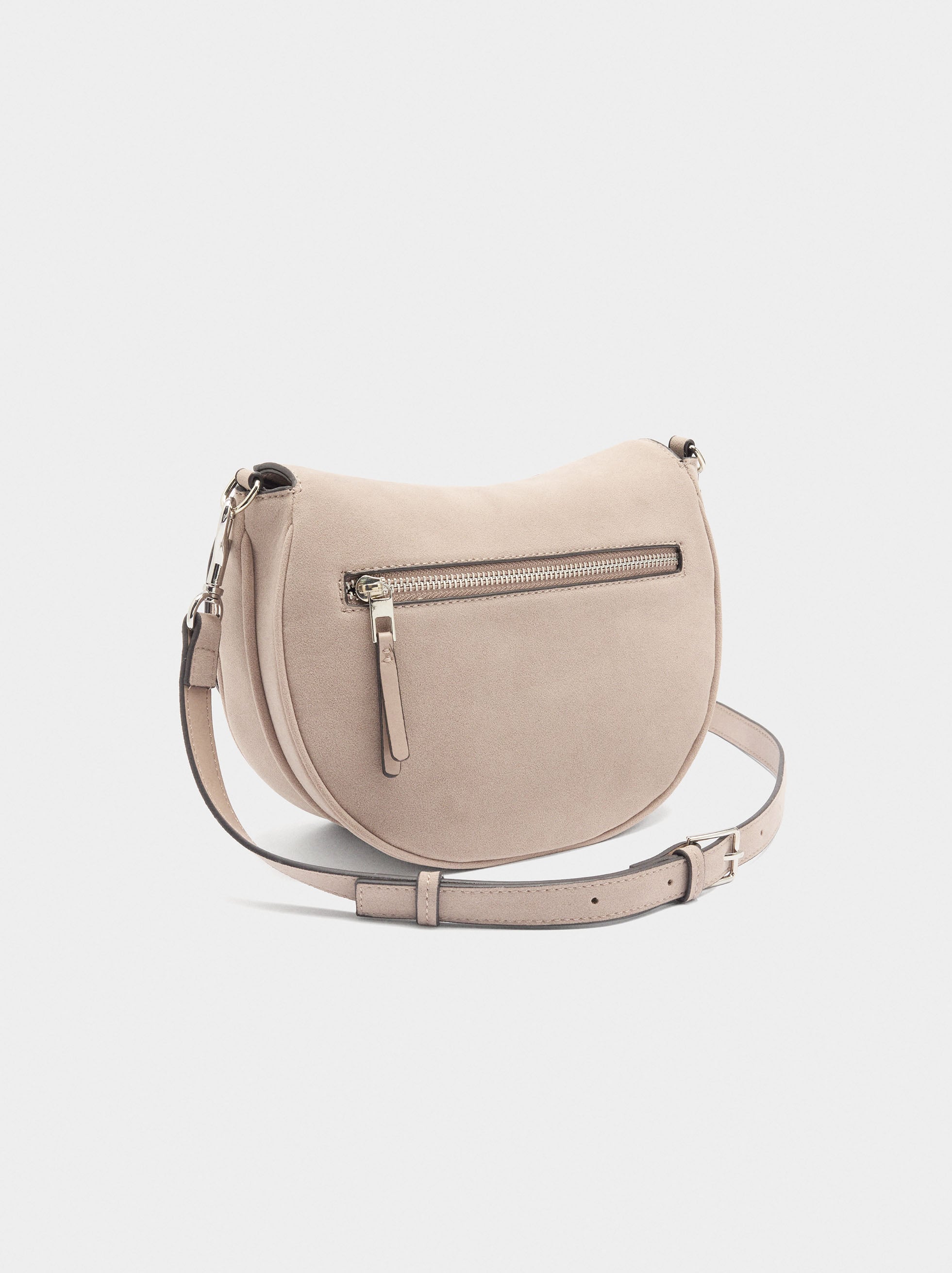Bolso Bandolera Efecto Piel Con Solapa