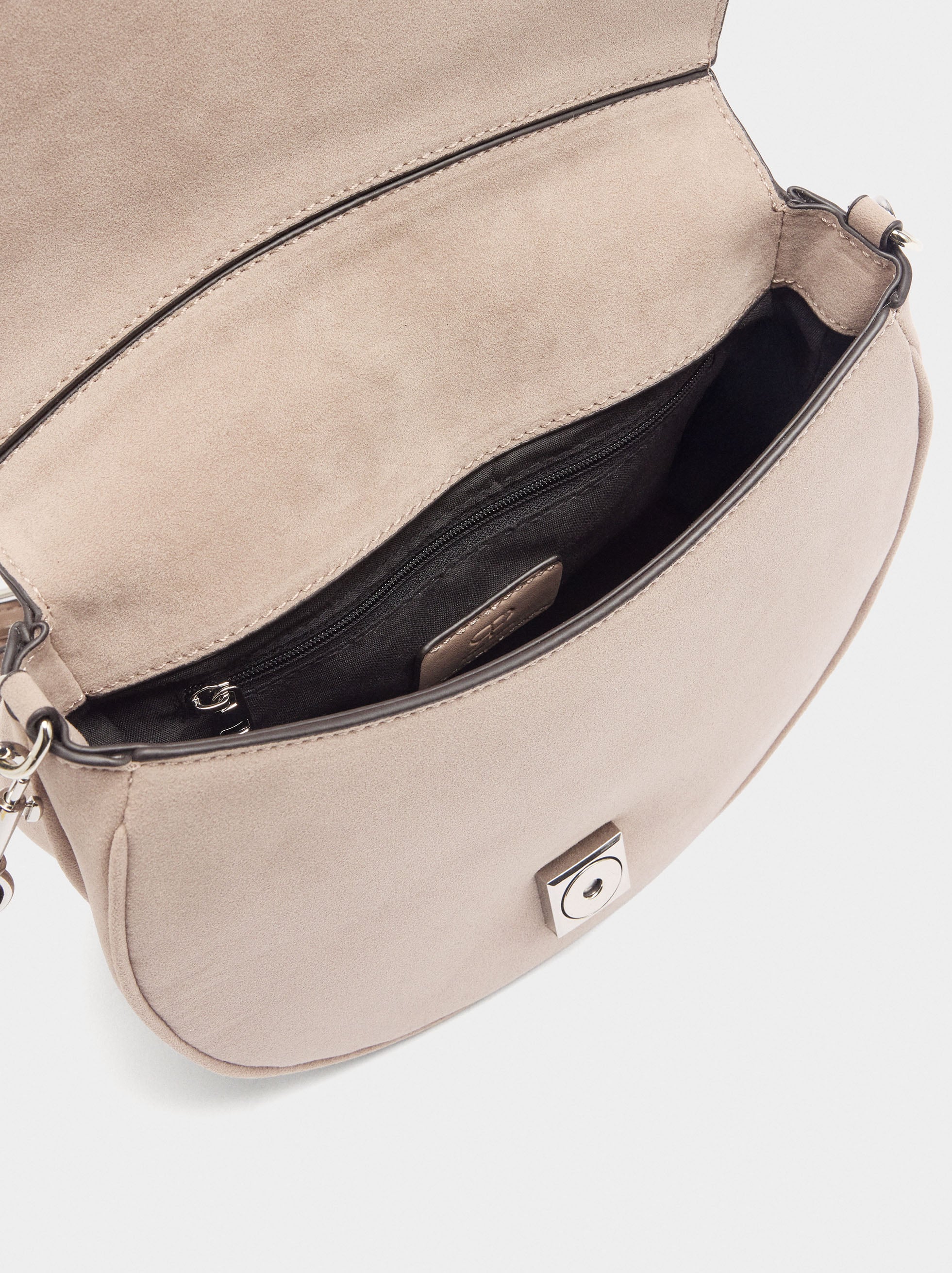 Bolso Bandolera Efecto Piel Con Solapa