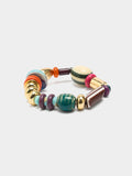 Pulsera Elástica Con Cuentas De Piedras Y Cerámica