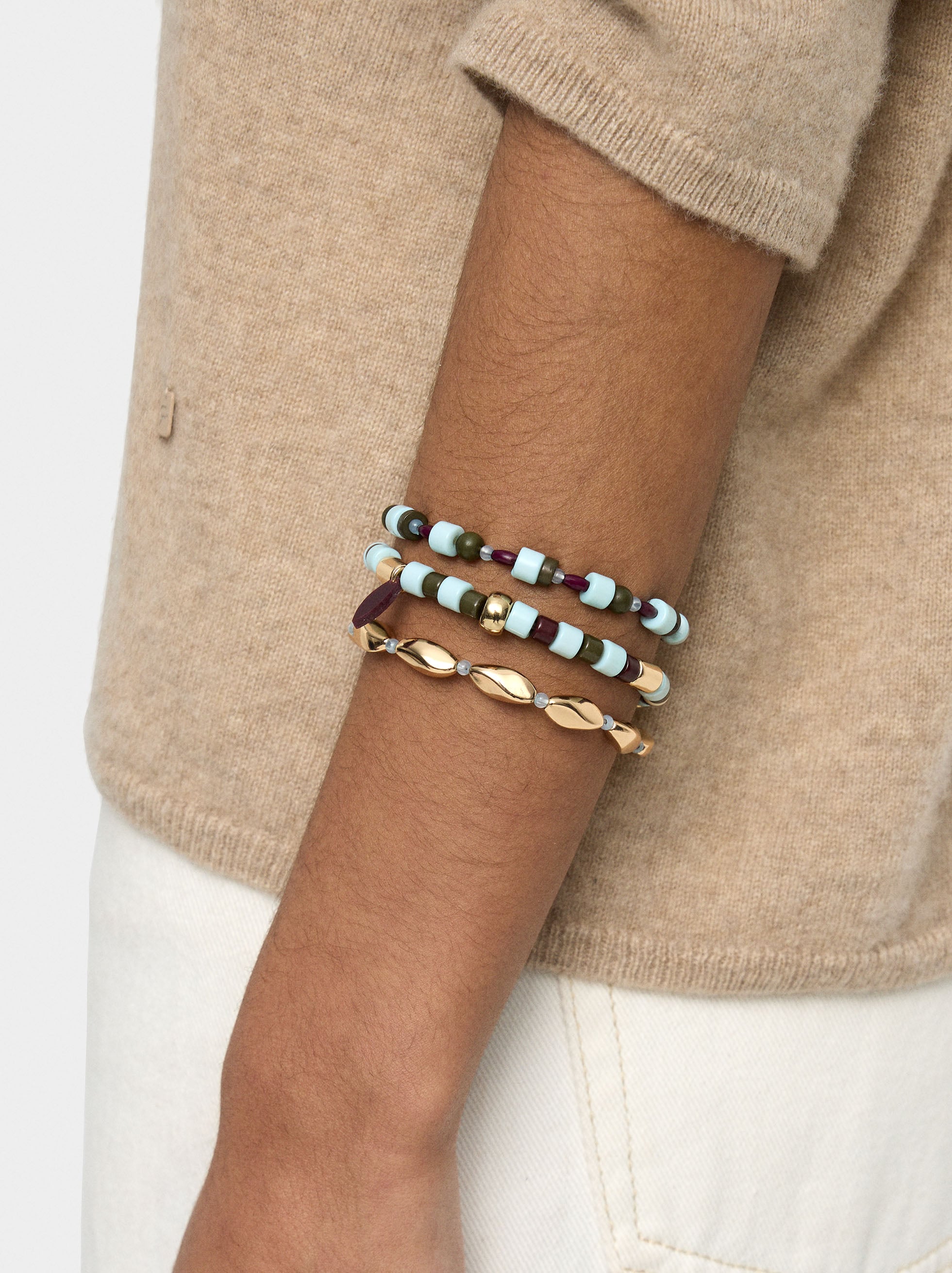 Pulseras Elásticas Con Cuentas