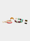 Set De Pendientes Multicolor Cuentas De Piedra
