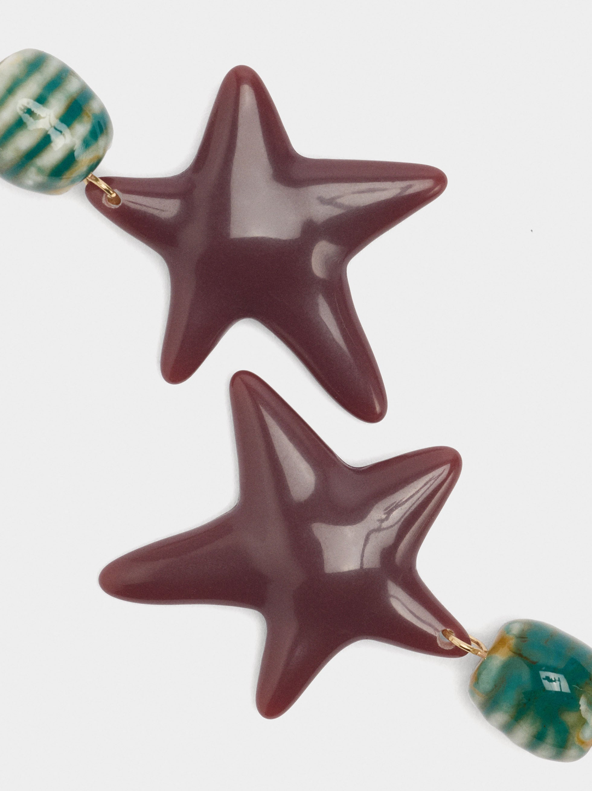 Pendientes Largos Estrellas Con Cerámica