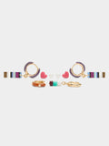 Set De Pendientes Con Piedra Y Esmalte