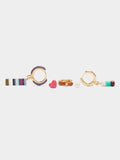 Set De Pendientes Con Piedra Y Esmalte