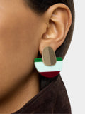Pendientes Semicírculo Con Rayas