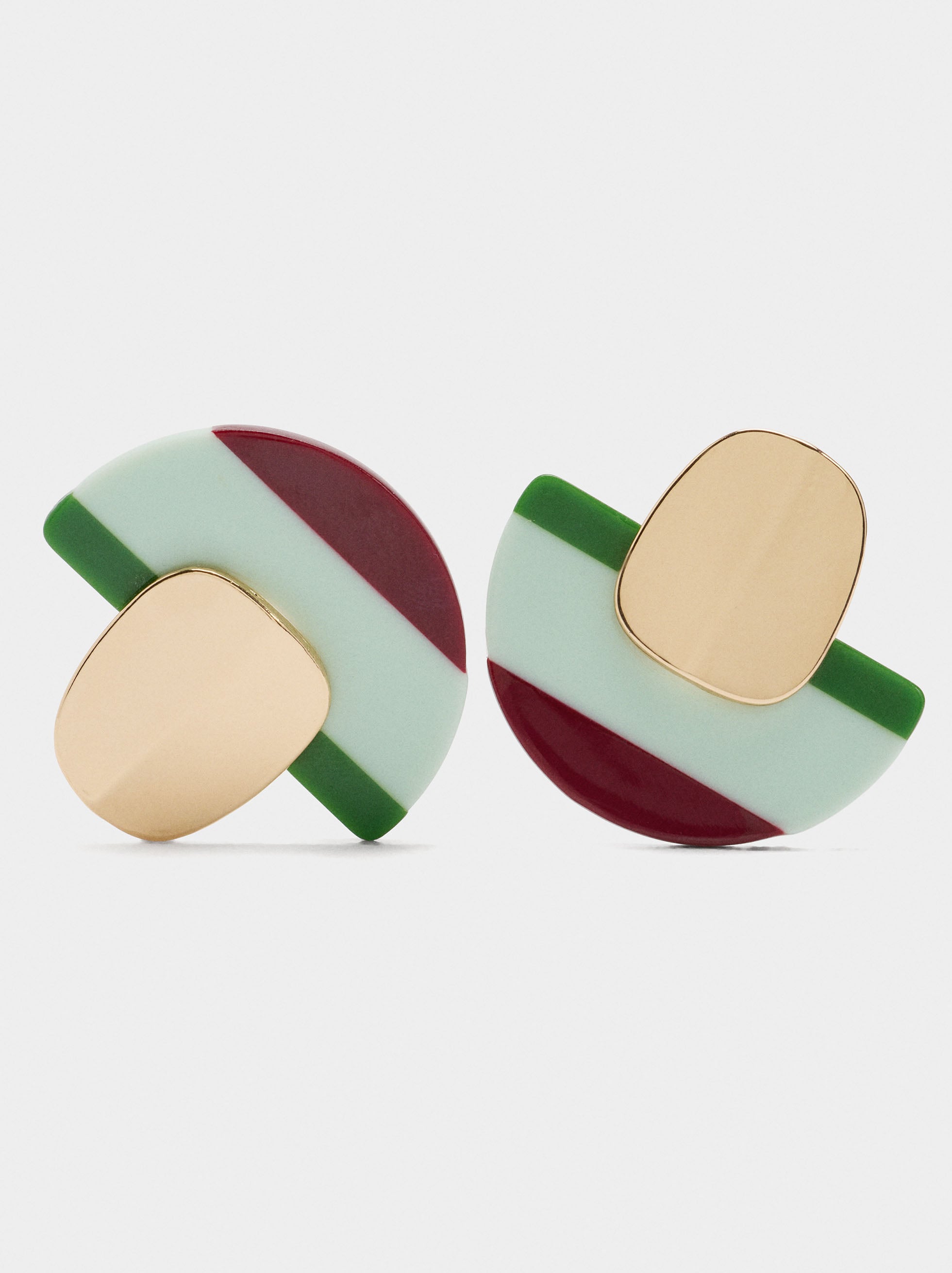 Pendientes Semicírculo Con Rayas
