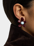 Pendientes Flor Bicolor En Resina