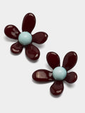 Pendientes Flor Bicolor En Resina