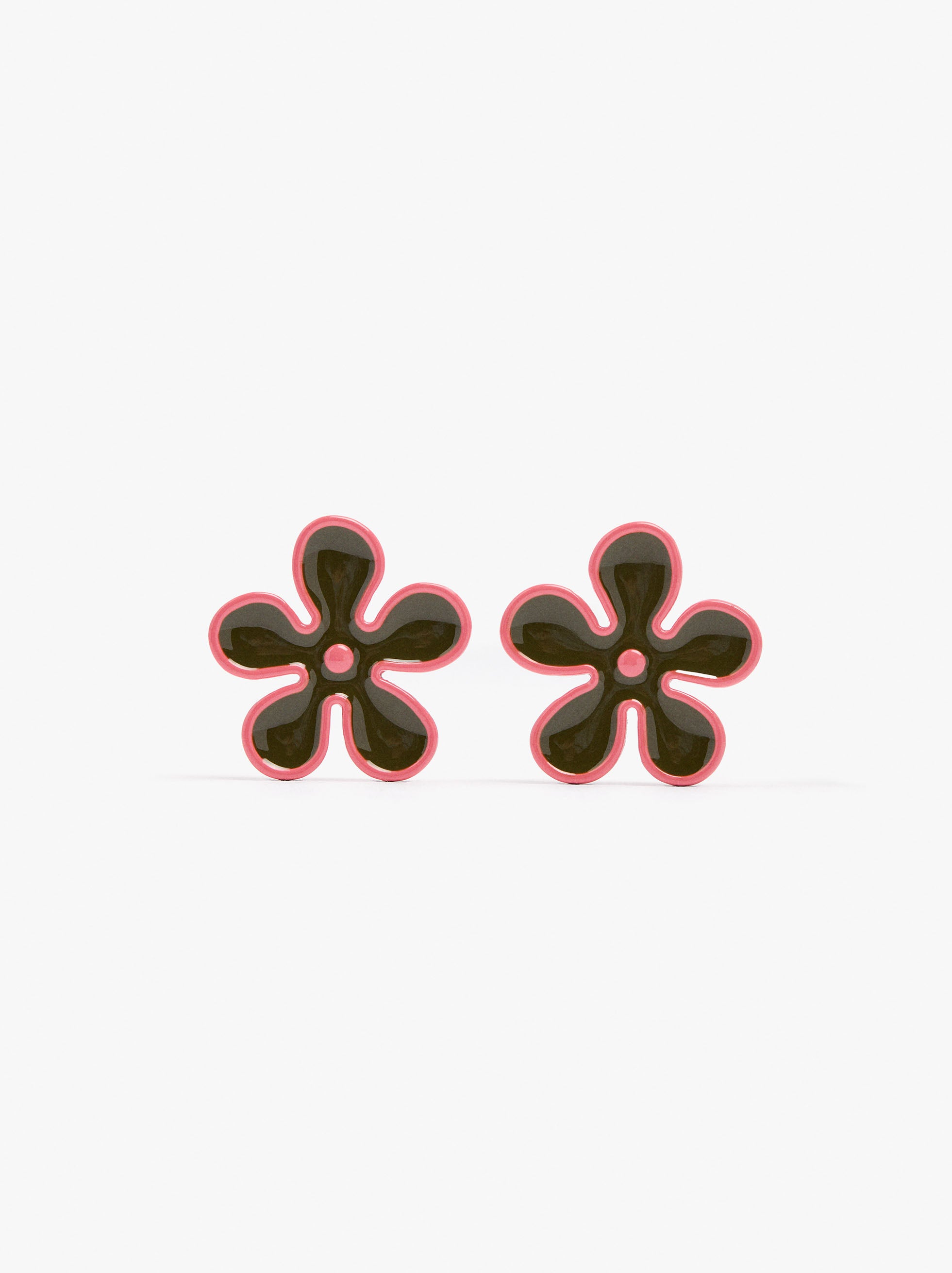 Pendientes Flor Con Esmalte