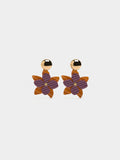 Pendientes Largos Flor A Rayas