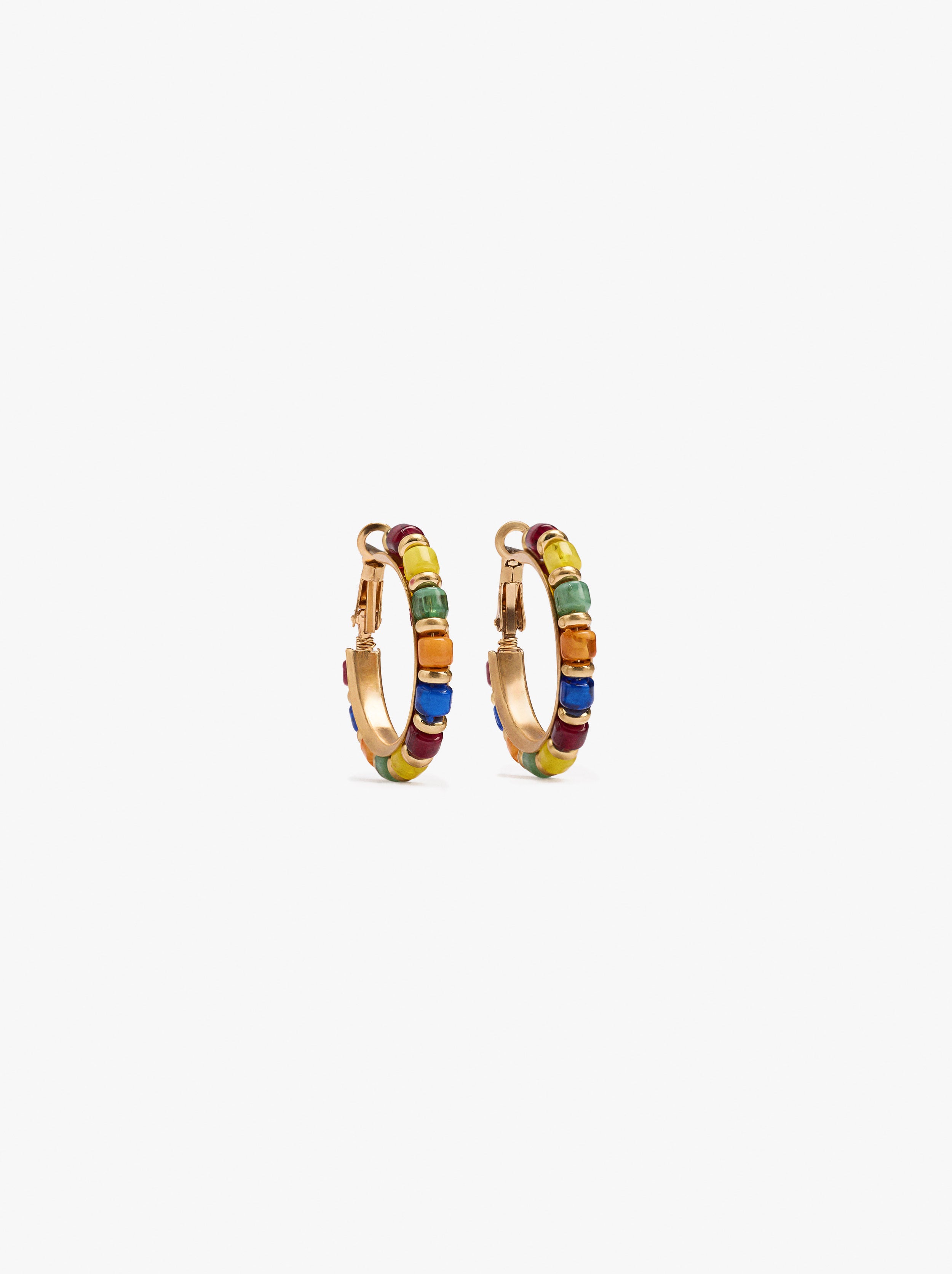 Aros Con Cuentas Multicolor