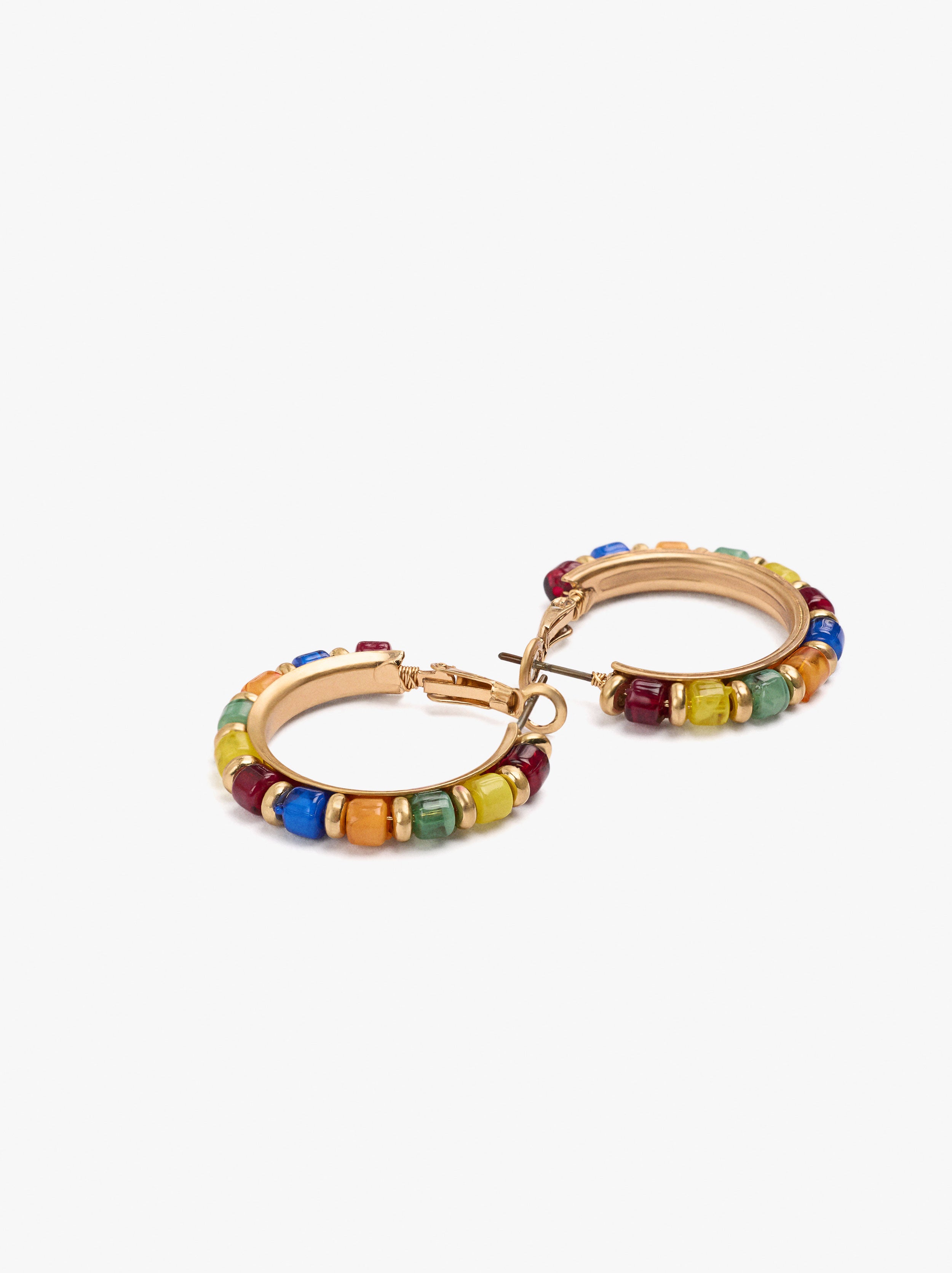 Aros Con Cuentas Multicolor
