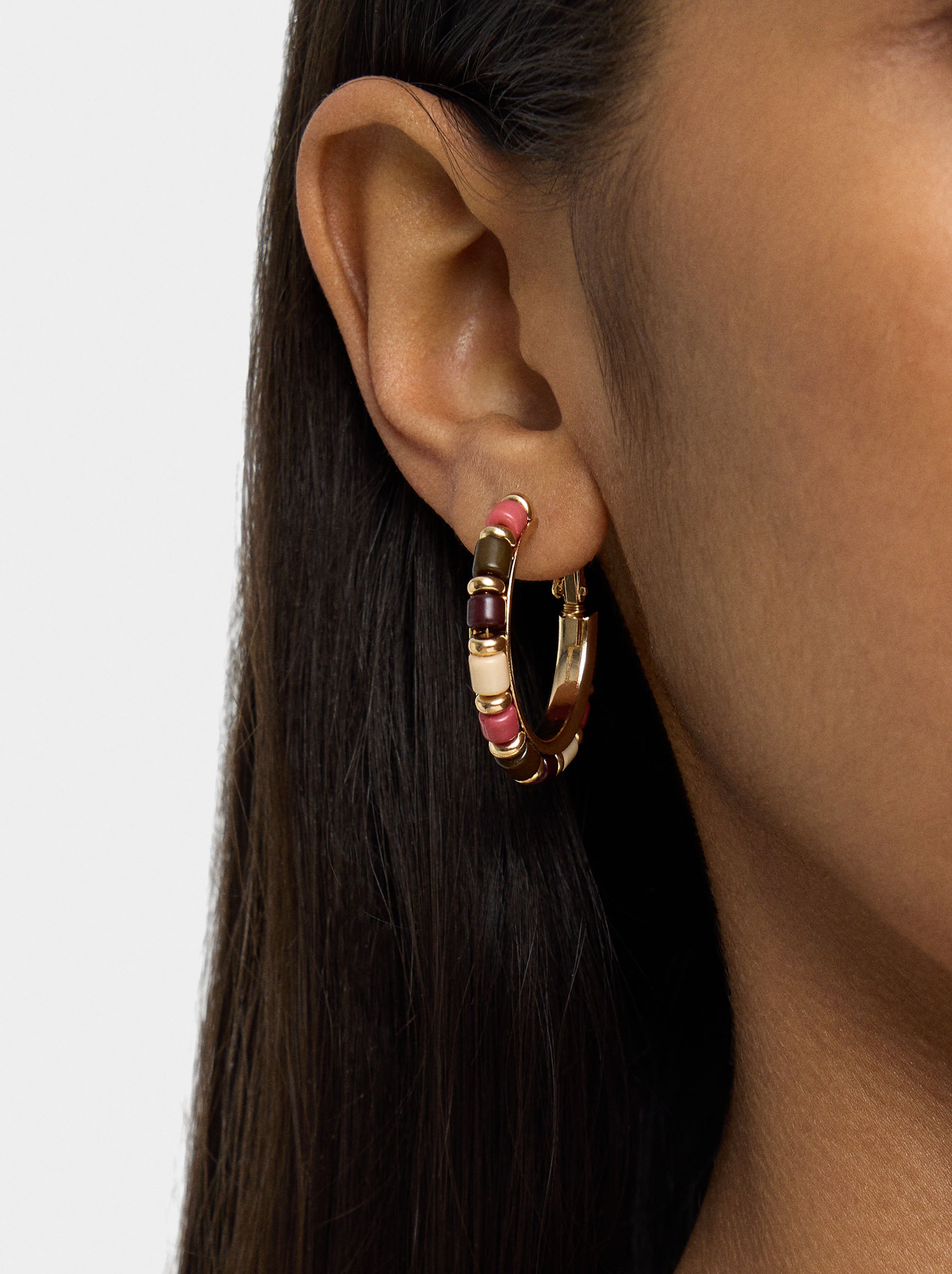 Aros Con Cuentas Multicolor
