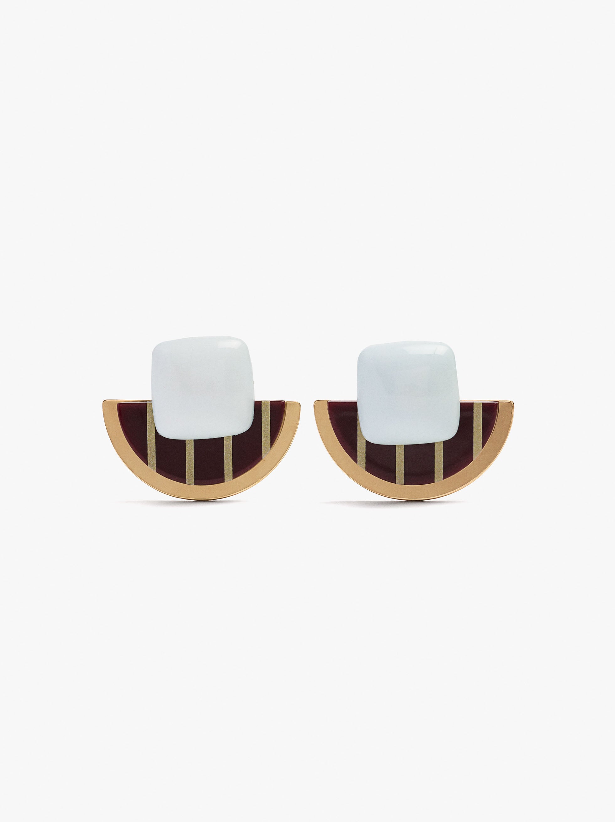 Pendientes Semicírculo Con Rayas