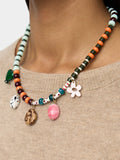 Collar Corto De Cuentas Multicolor