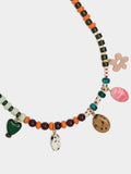 Collar Corto De Cuentas Multicolor