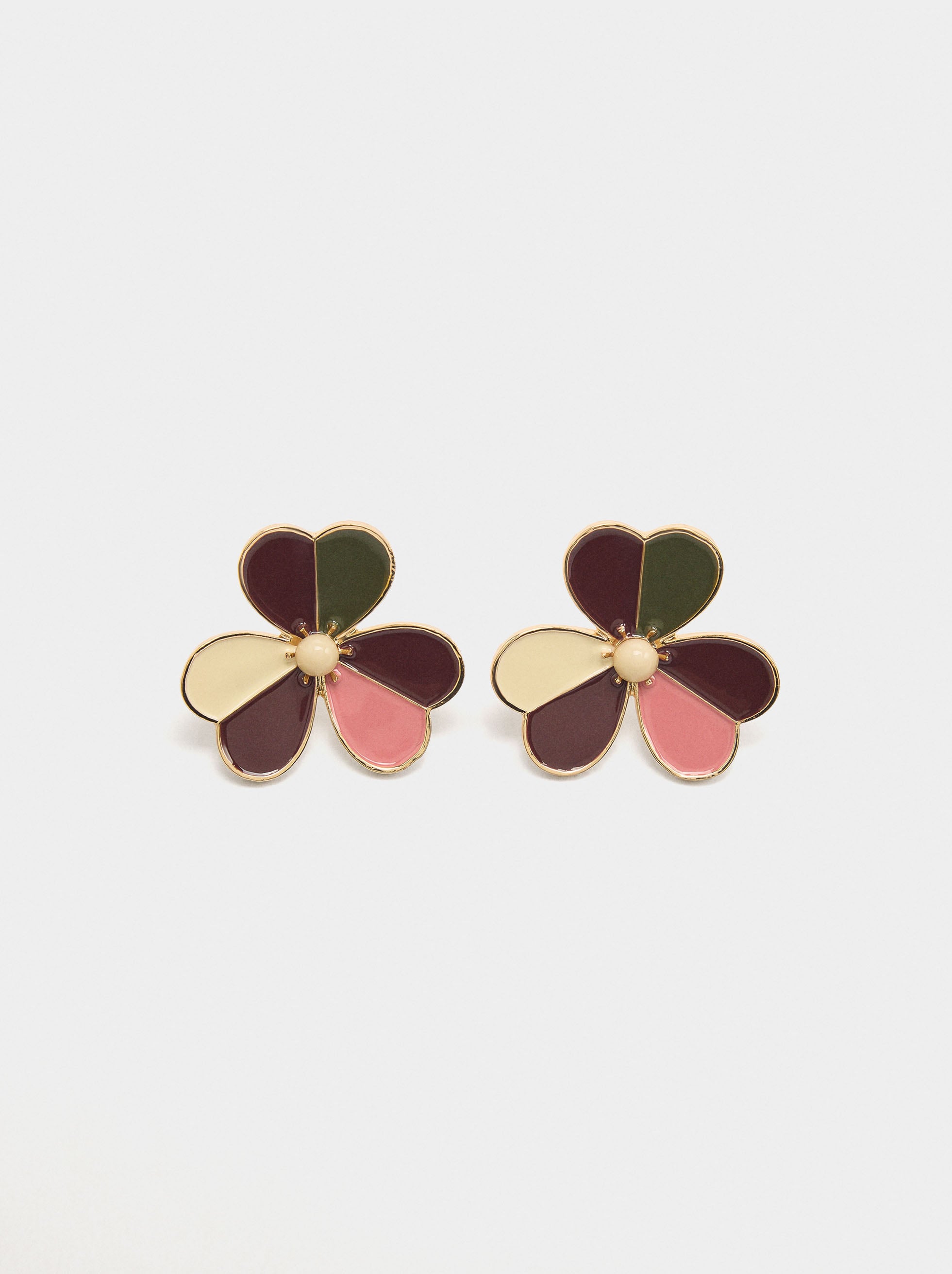 Pendientes Flor Con Esmalte