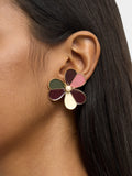 Pendientes Flor Con Esmalte