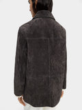 Chaqueta De Piel Con Botones