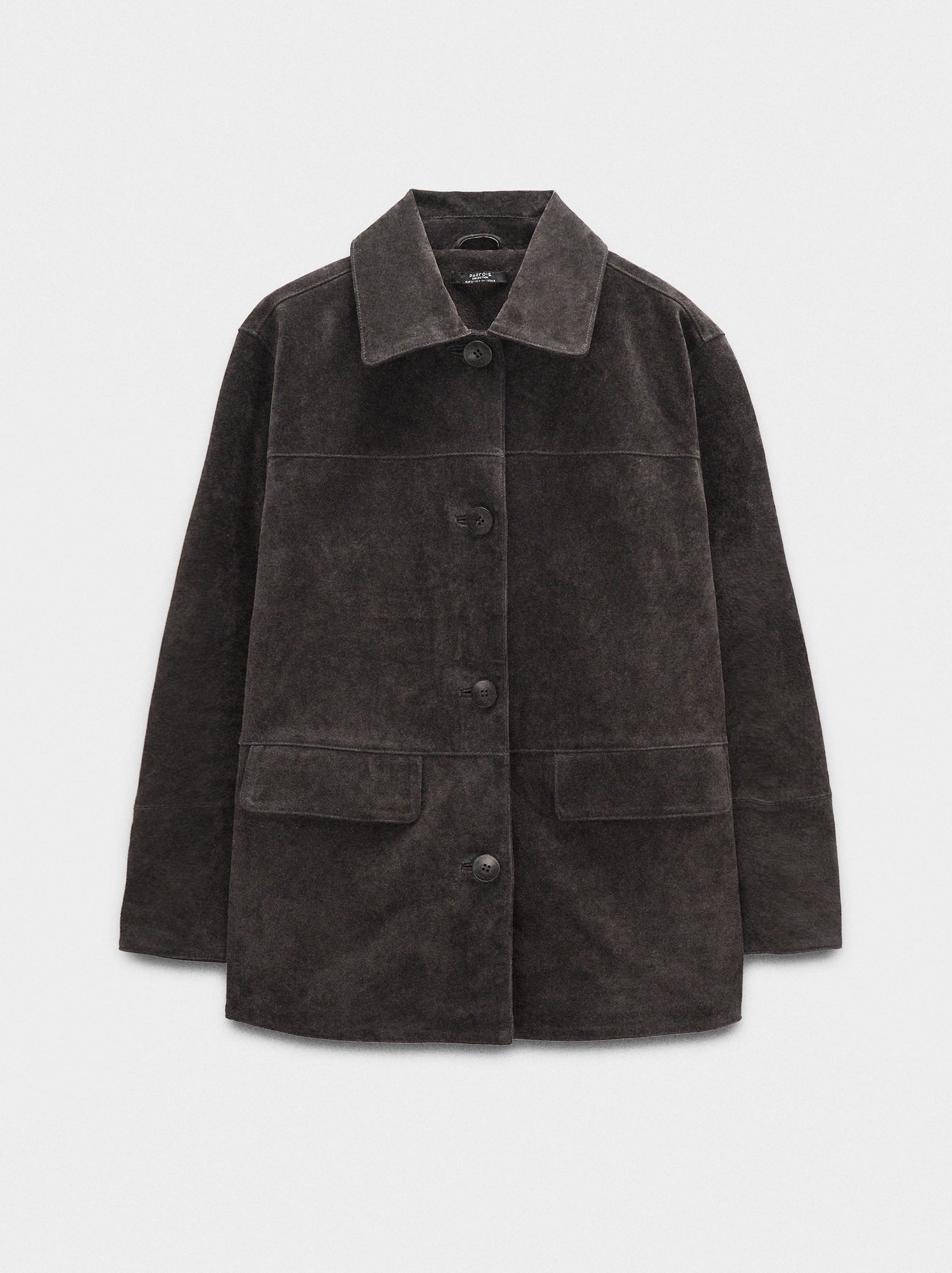 Chaqueta De Piel Con Botones