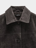 Chaqueta De Piel Con Botones