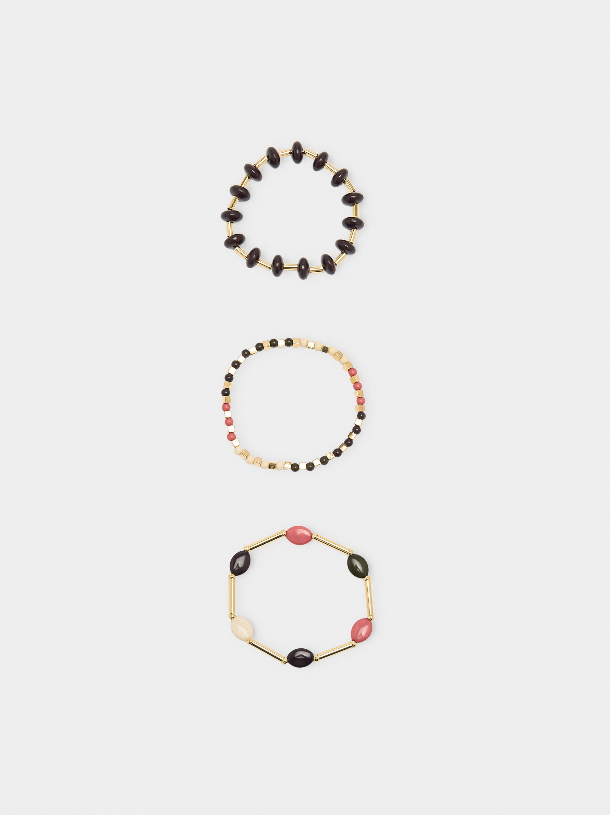 Set De Pulseras Elásticas De Abalorios Multicolor