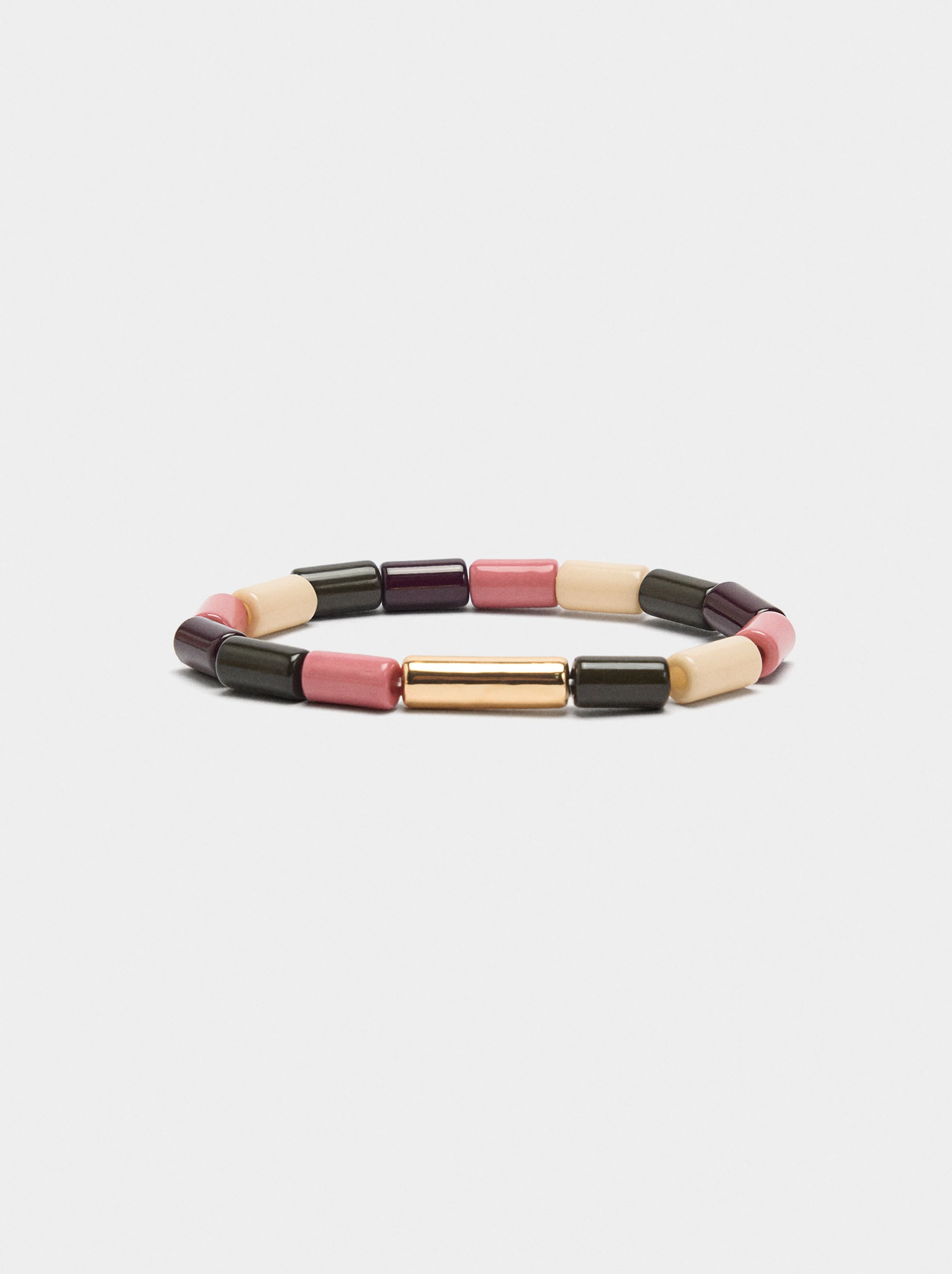 Pulsera Elástica Cuentas Cilíndricas