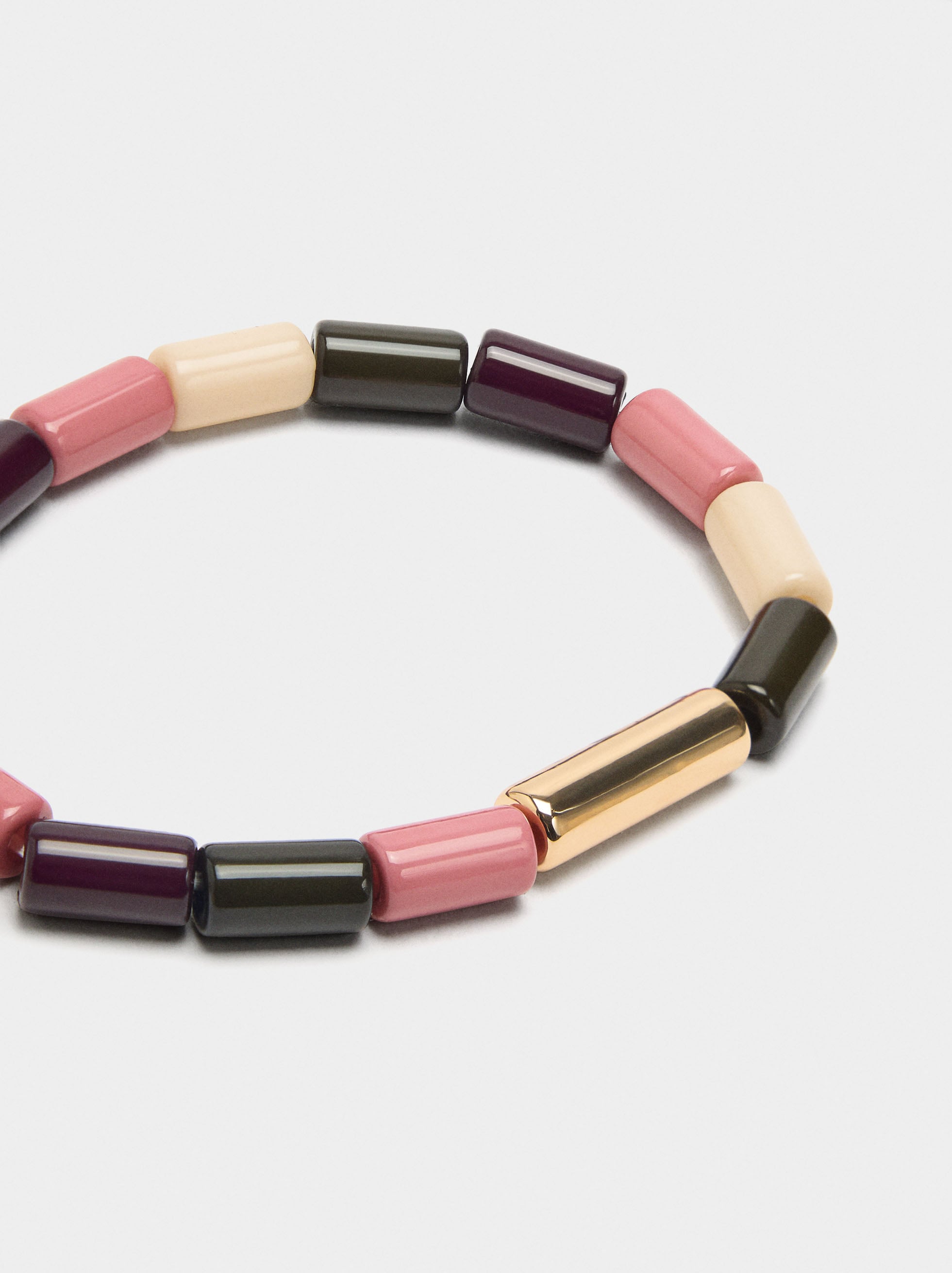 Pulsera Elástica Cuentas Cilíndricas