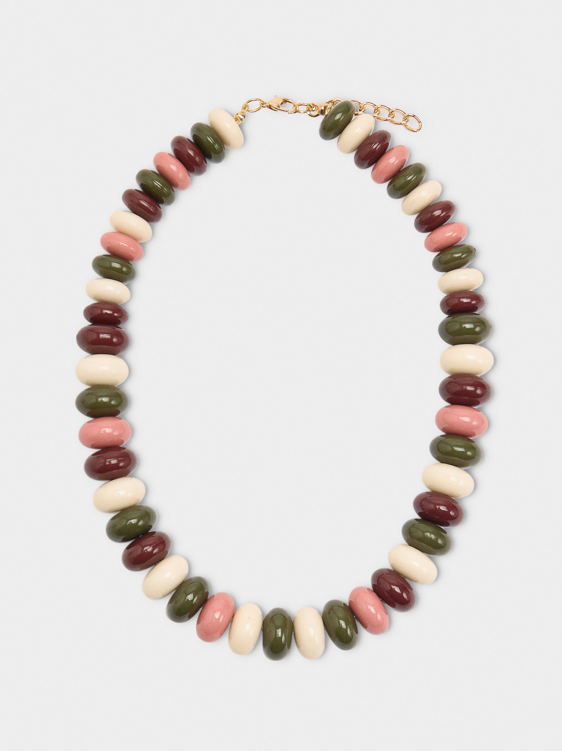 Collar Corto De Cuentas Multicolor