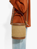 Bolso Bombonera Efecto Rafia Con Bandolera