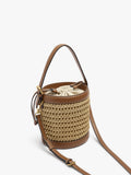 Bolso Bombonera Efecto Rafia Con Bandolera