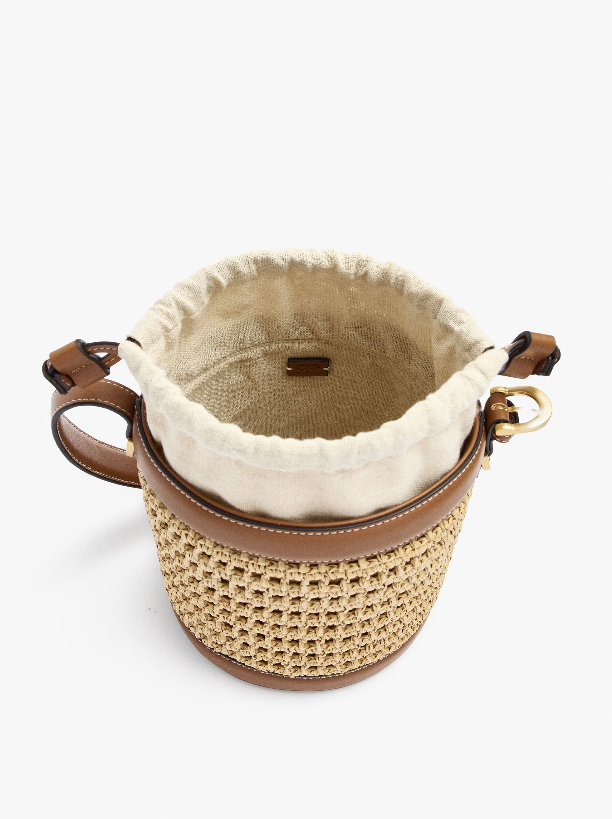 Bolso Bombonera Efecto Rafia Con Bandolera