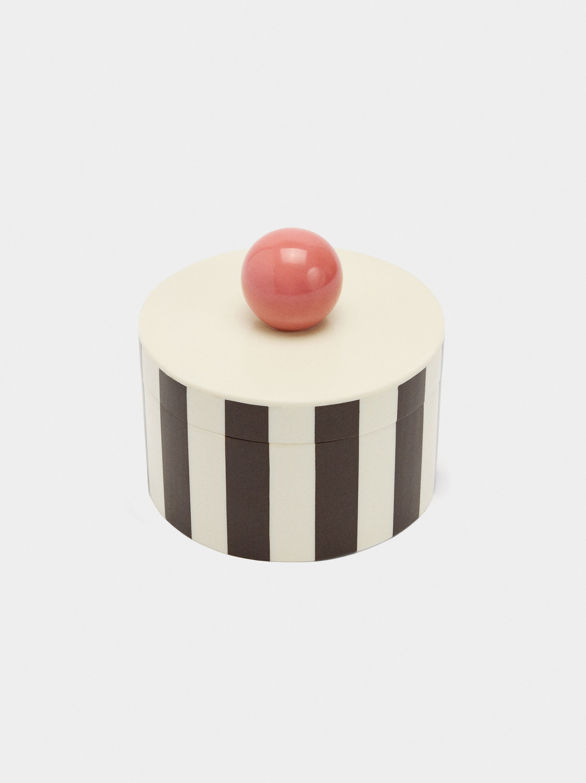 Caja Porta-Joyas A Rayas Con Esfera
