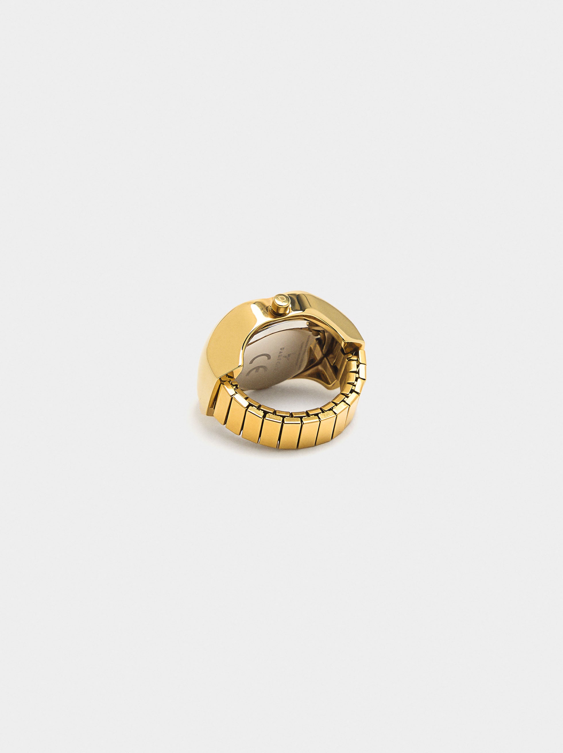 Anillo Reloj Corazón Dorado - Acero Inoxidable