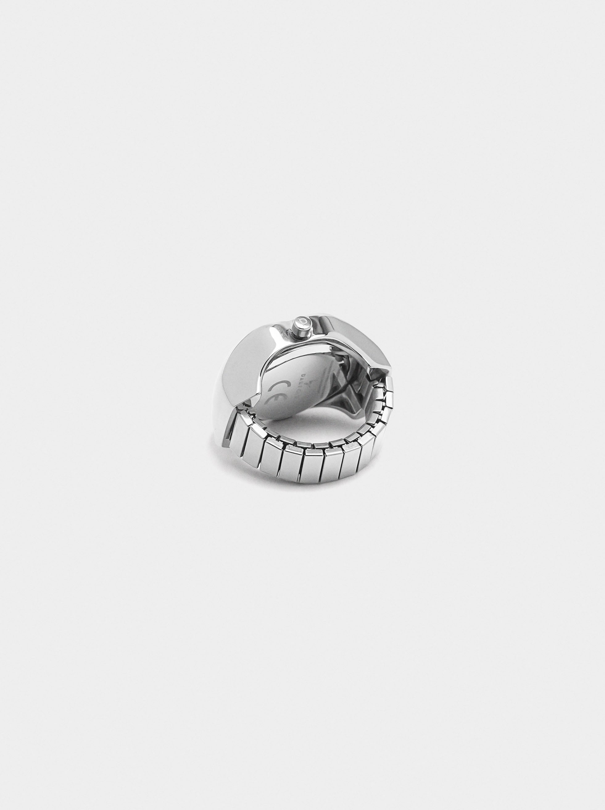 Anillo Reloj Corazón Plateado - Acero Inoxidable