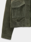 Chaqueta De Piel Con Cuello Alto