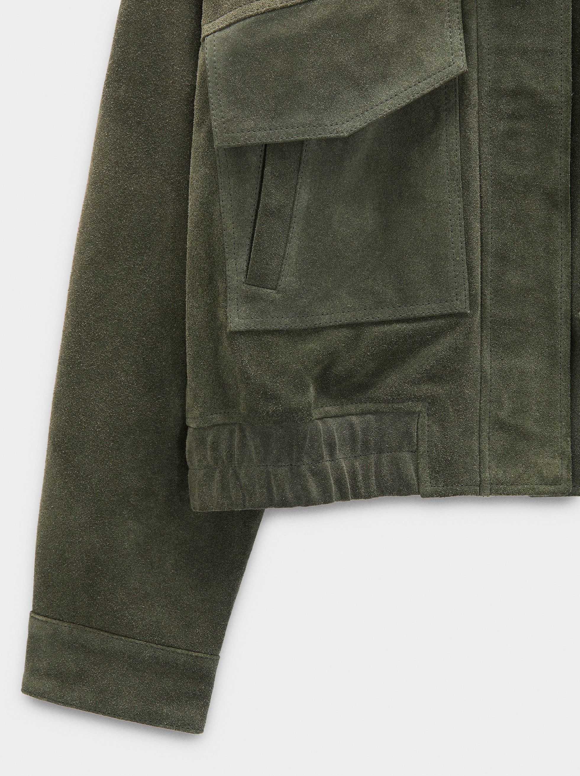 Chaqueta De Piel Con Cuello Alto