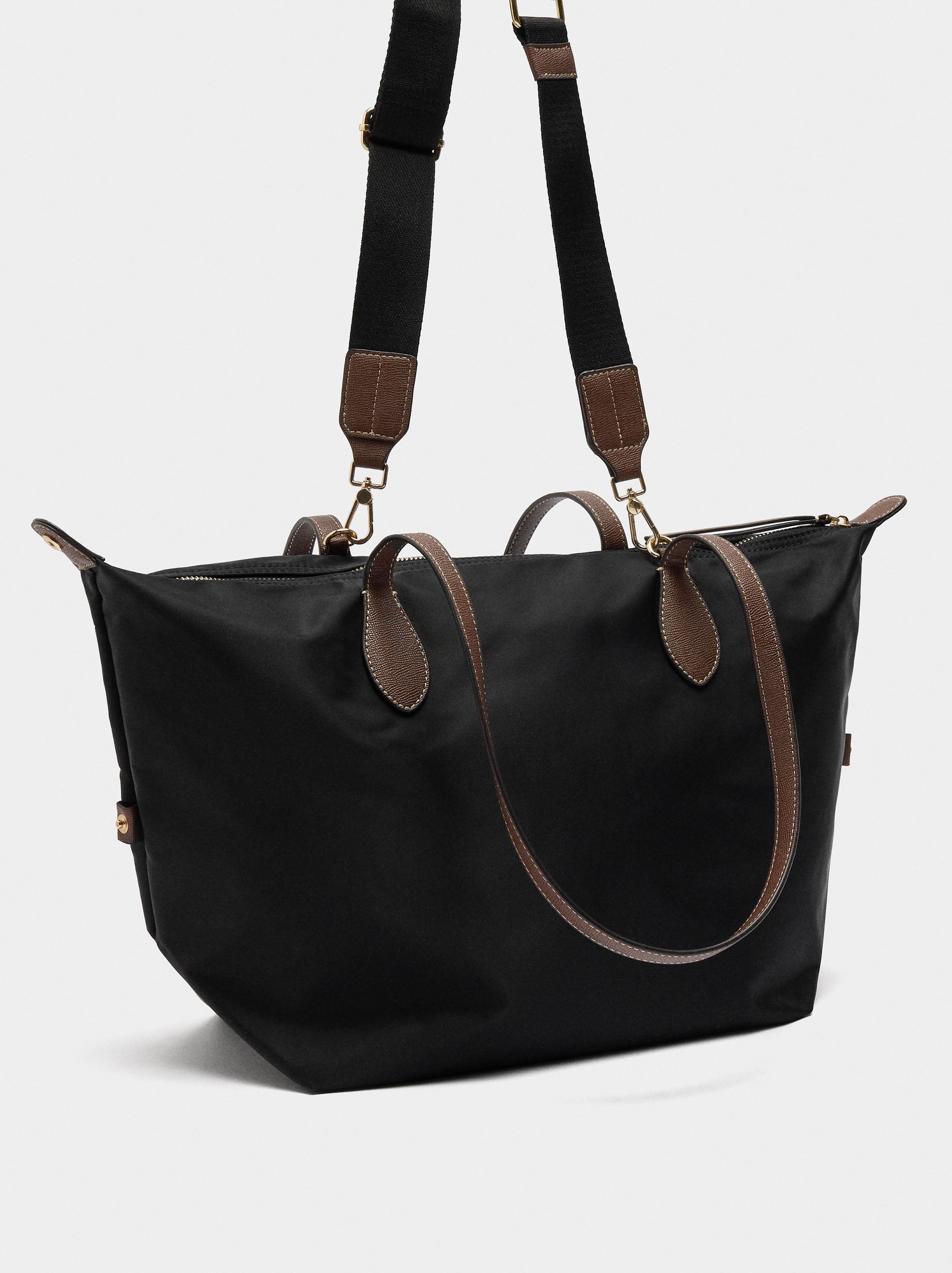 Bolso Shopper Liso De Nylon