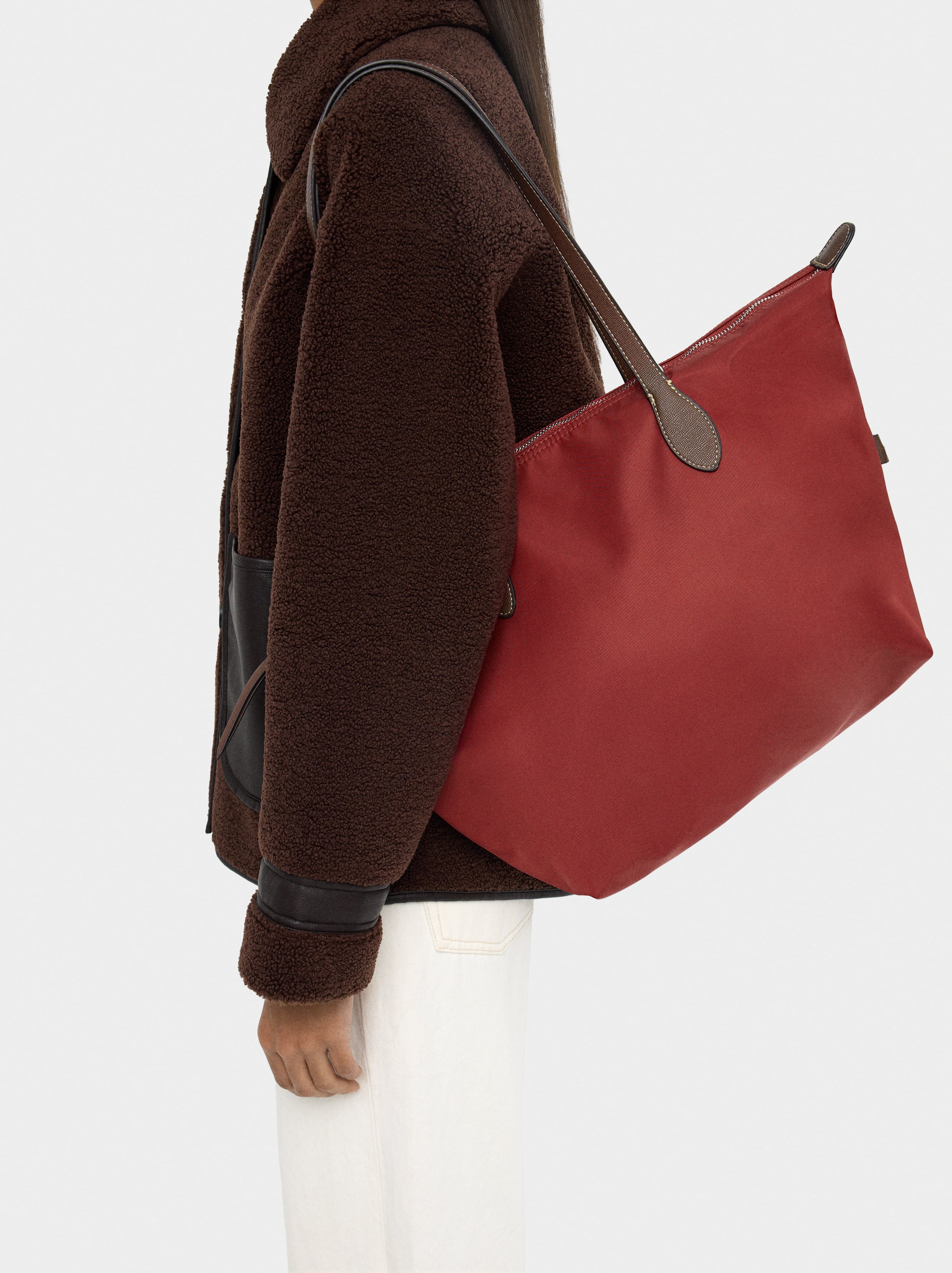 Bolso Shopper Liso De Nylon