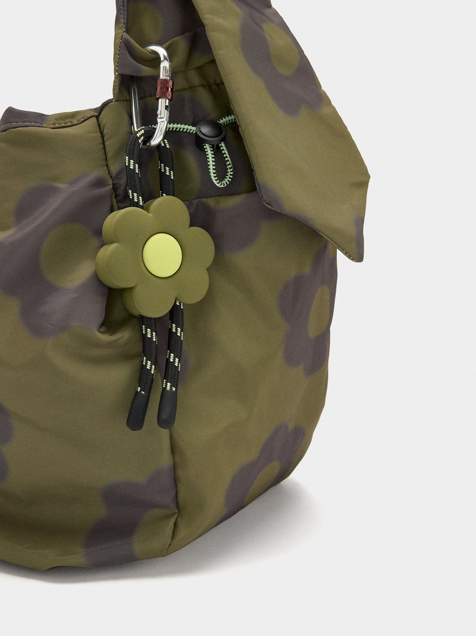 Bolso De Hombro De Nylon Estampado Floral L