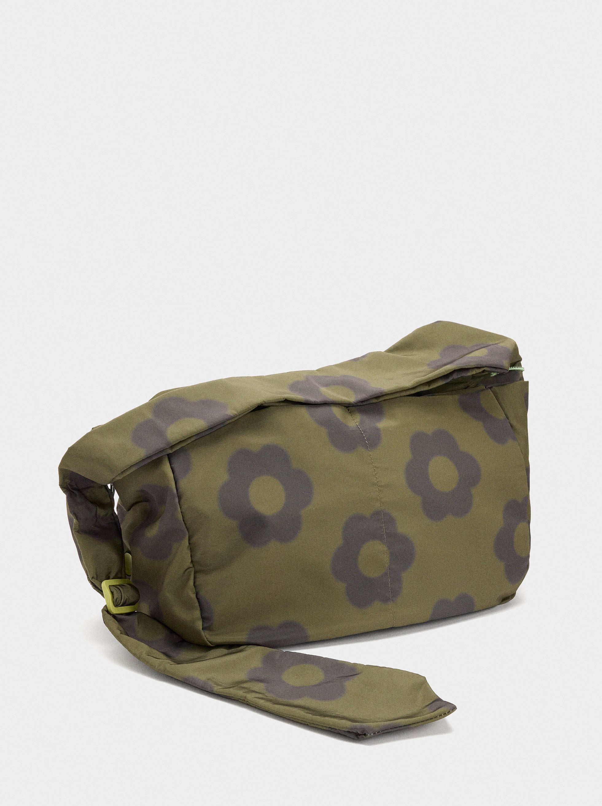 Bolso De Hombro De Nylon Estampado Floral L