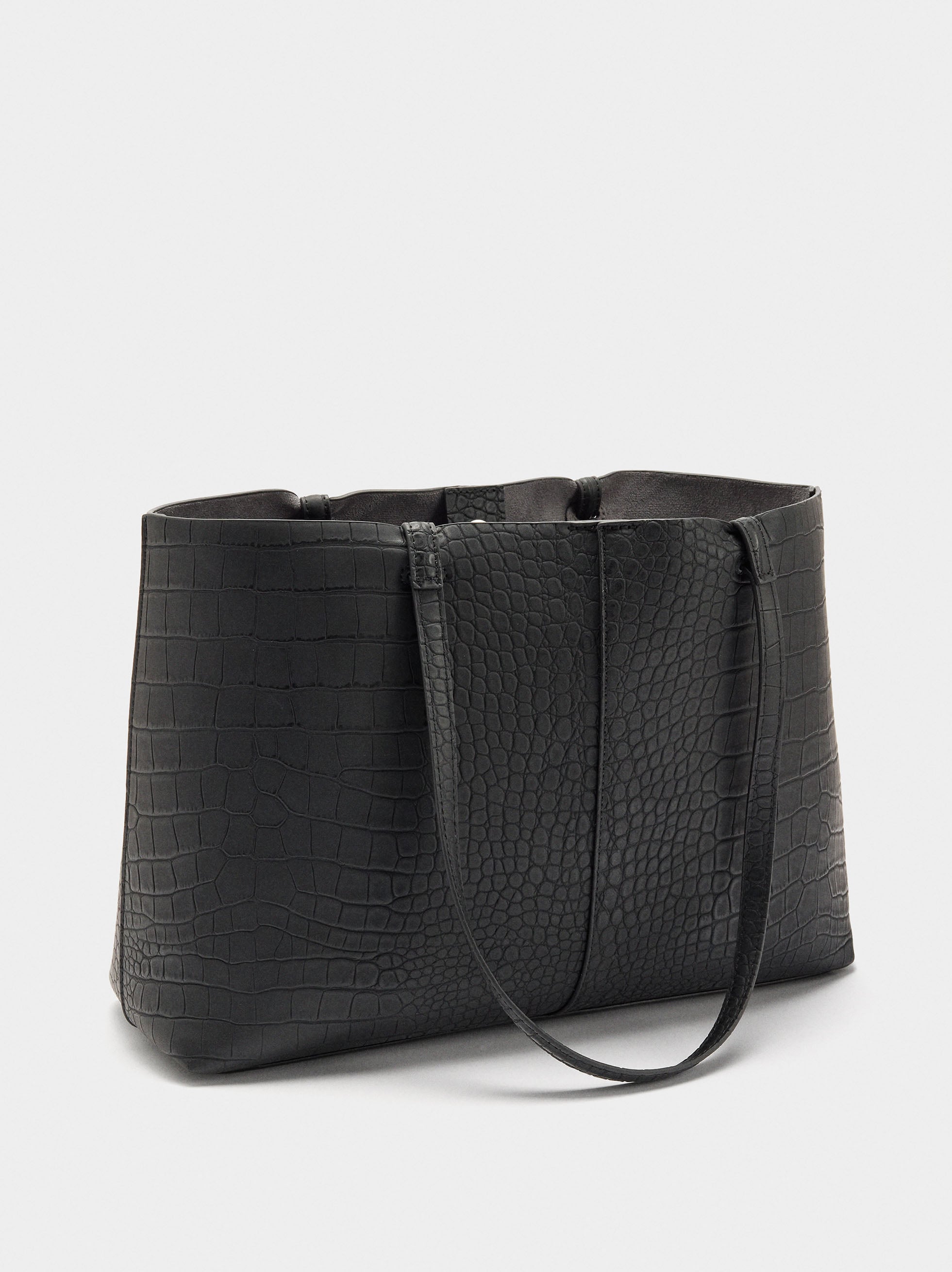 Bolso Shopper Grabado Animal Con Bolsa