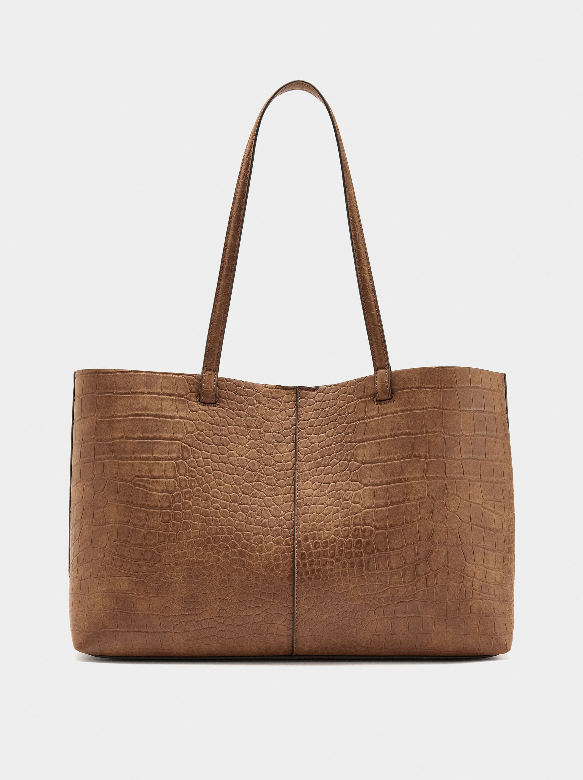 Bolso Shopper Grabado Animal Con Bolsa