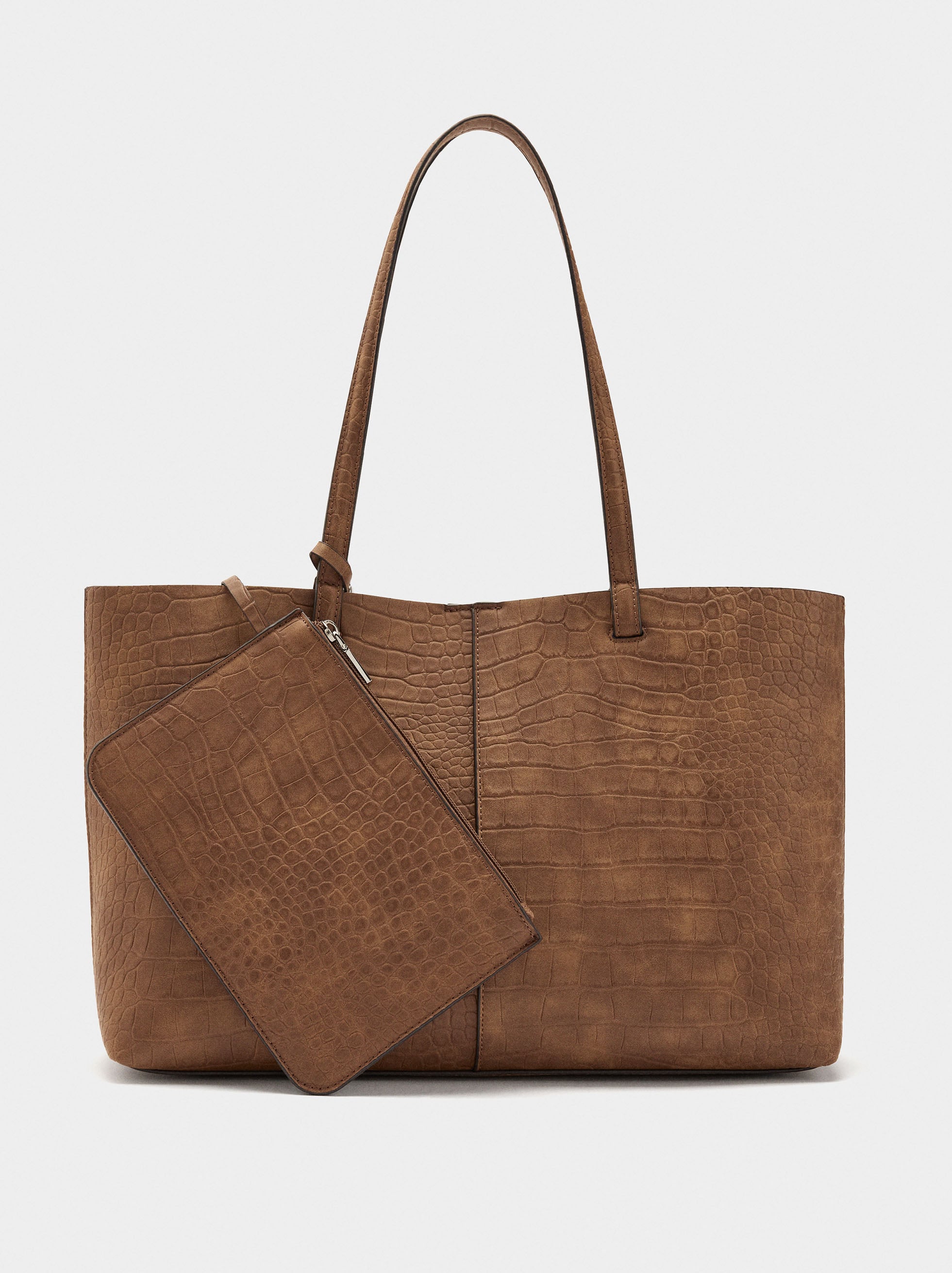 Bolso Shopper Grabado Animal Con Bolsa
