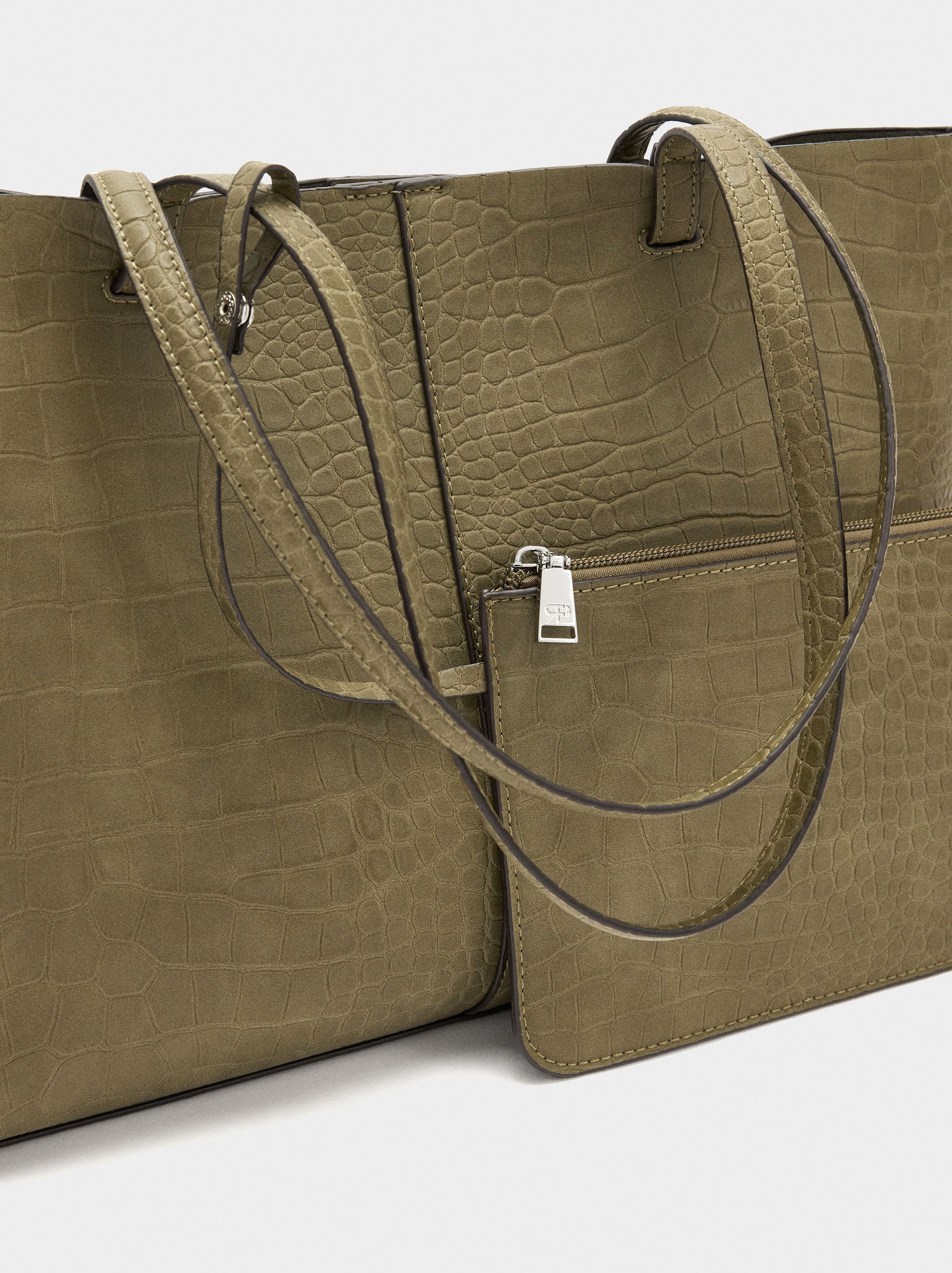 Bolso Shopper Grabado Animal Con Bolsa