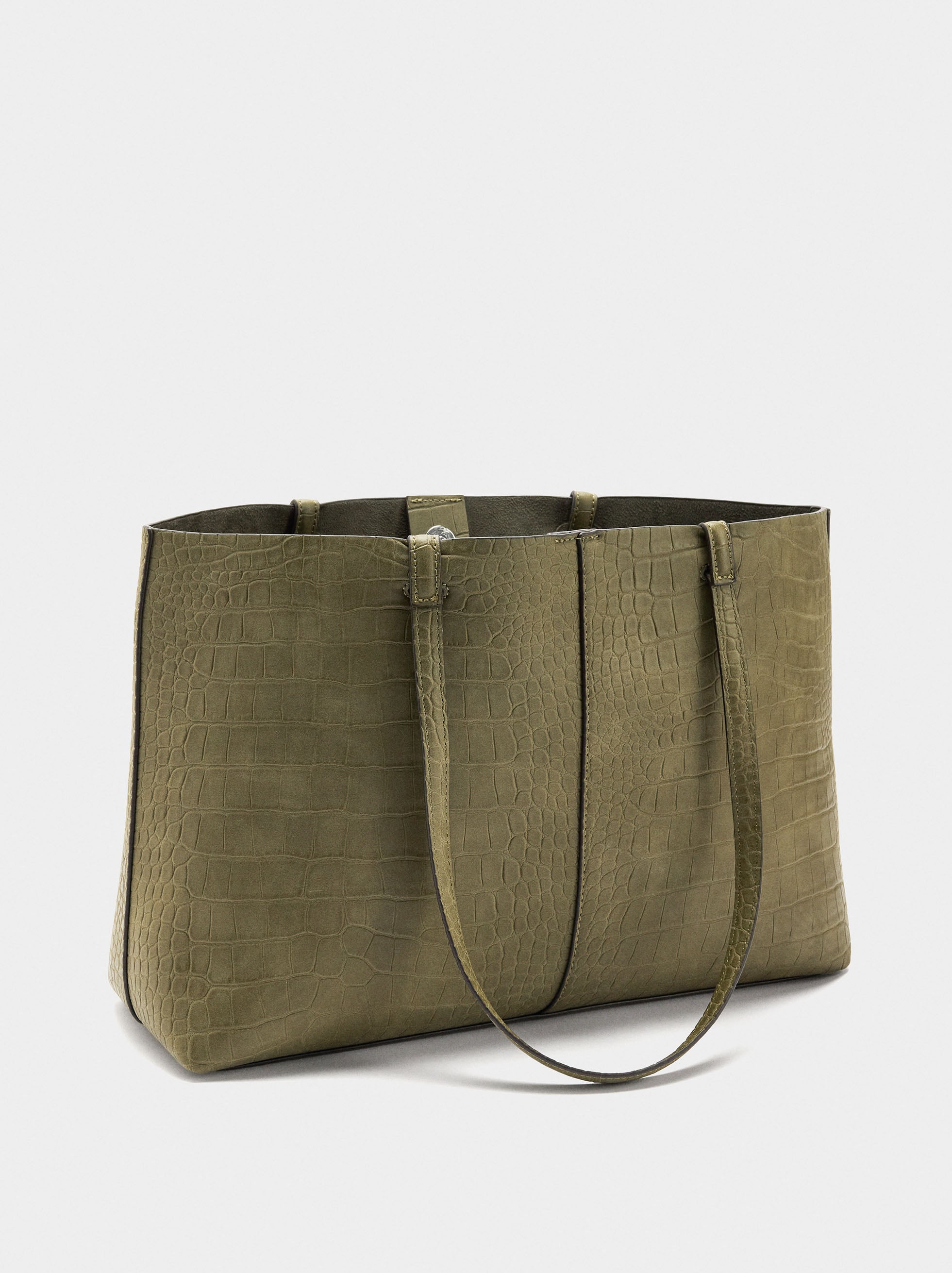 Bolso Shopper Grabado Animal Con Bolsa