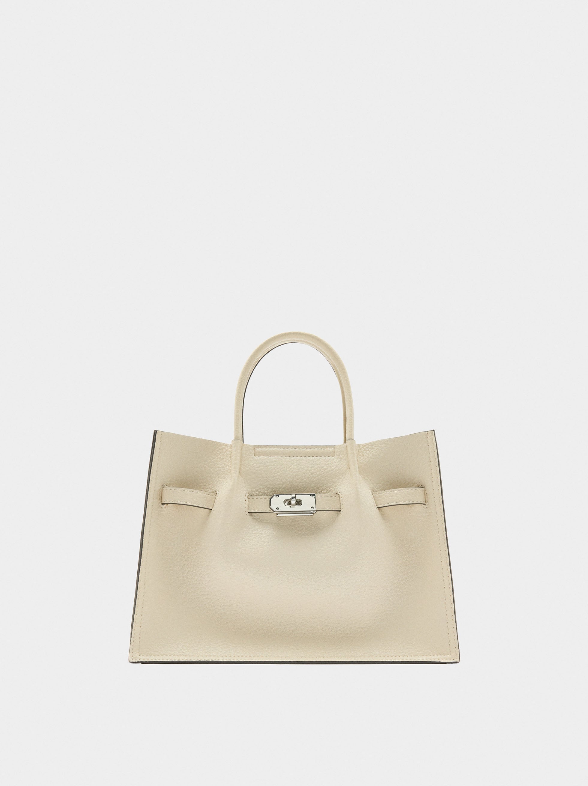 Bolso Tote Con Textura Y Detalle De Cinturón