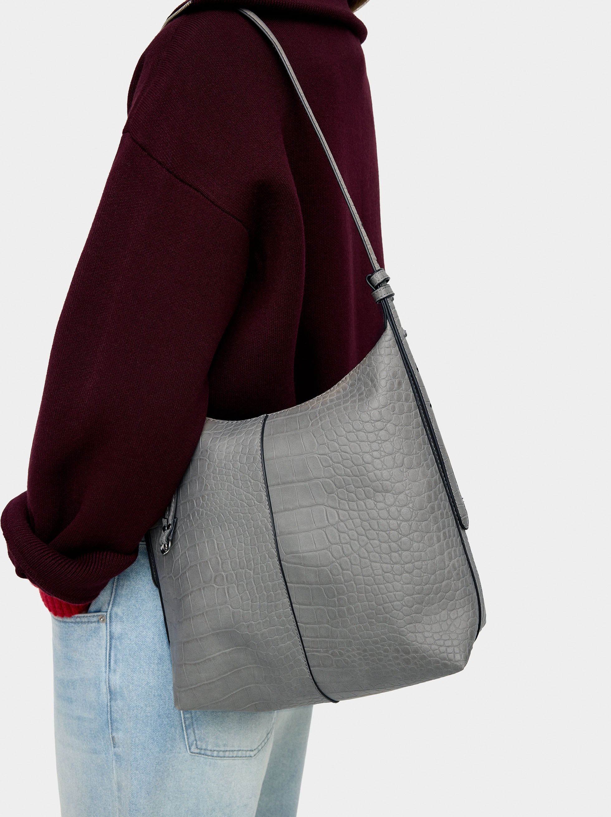 Bolso De Hombro Con Grabado Animal